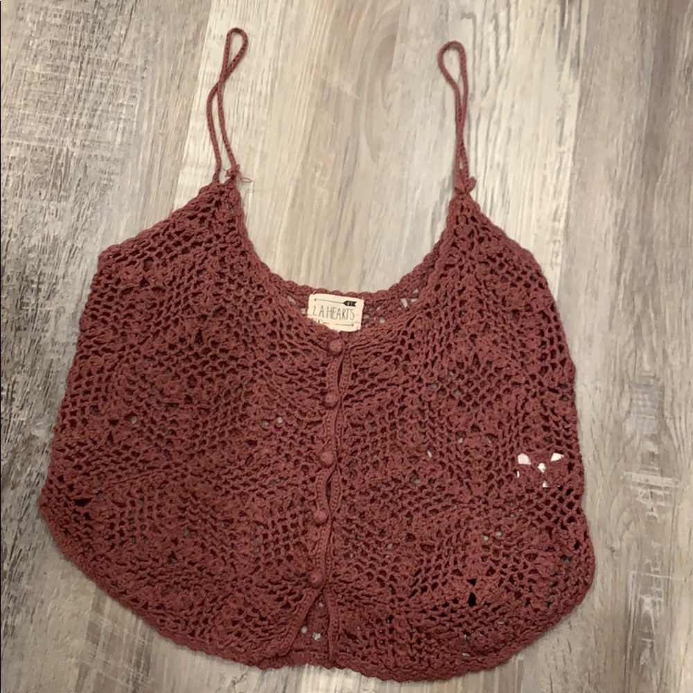 LA Hearts crochet top